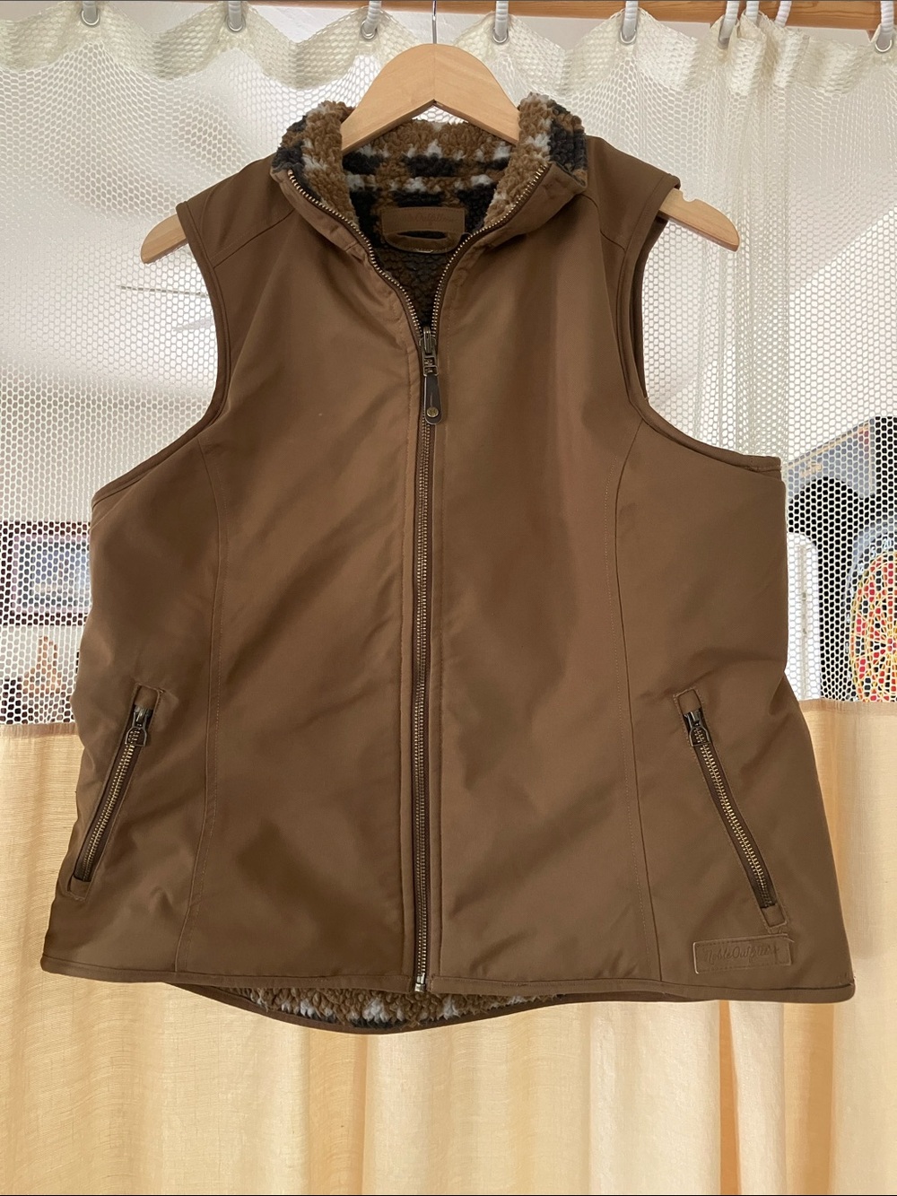 Noble outfitters Brown Sherpa-Lined Zip Front Vest